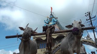 ಕುಂಟೆ ಹೊಡೆಯಲು ಹೊರಟಿರುವ ಎತ್ತುಗಳು