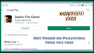 How To Download Saaho The Game #SaahotheGame in telugu hindi || Download and game play