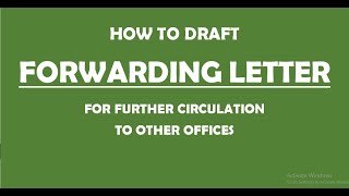 How to draft FORWARDING LETTER