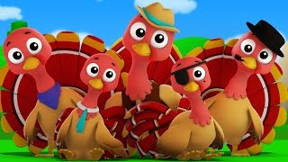 five little turkeys | turkey song | kids music | infant rhymes by Farmees