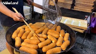 Fried bread sandwich and donuts making skills in Taiwan