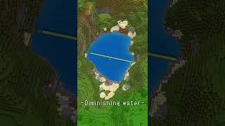 Time lapse of draining lake water layer by layer【Minecraft】【#Shorts】