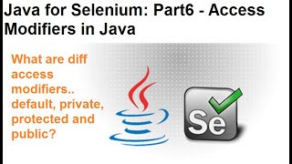 Java for Selenium | Part6 | Java Access Modifiers