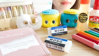 【ASMR】EDIBLE STATIONERY NOTEPAD GLUE ERASER SCOTCH TAPE FOODPEN CRAYON BOND 【EATINGSOUNDS】