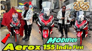 Yamaha aerox 155 modified in india | Aerox Modified ￼| RCB Concept Modified | Happy New Year 🥳 #2025