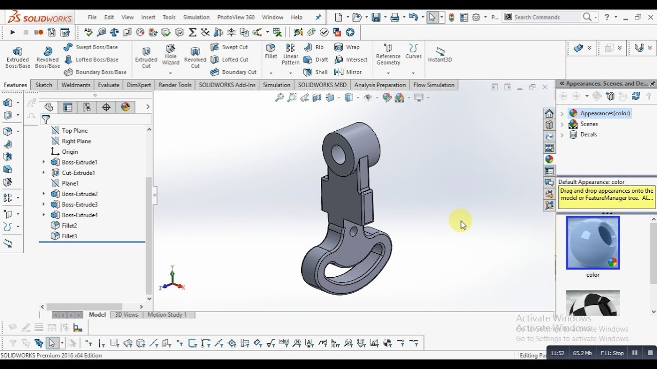 How To Design Bearing Block In Solidworks - YouTube