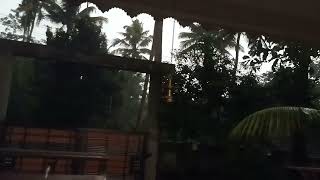 Rain in front of home DevaswamMadam Sarojini Bavanam Thumbarassery Kuzhur Mala Trissur Kerala India