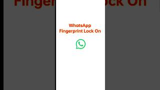 How to Use WHATSAPP FINGERPRINT LOCK on Android #shorts