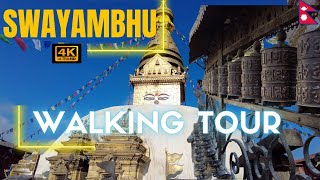 🇳🇵Swayambhunath (Monkey Temple) Walking Tour  [4k] - with Captions