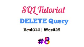 SQL DELETE Query #9 (Hindi)