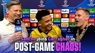 Jadon Sancho laughs with chaotic Carragher after Dortmund beat PSG! | UCL Today