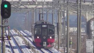 ‪『719系・快速フルーティアふくしま(回送)[9120M]』2017/1/22 Panasonicビデオカメラ (JR東北本線・五百川駅)‬