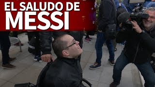 La felicidad absoluta de un fan al ver que Messi le saluda en su llegada a Madrid