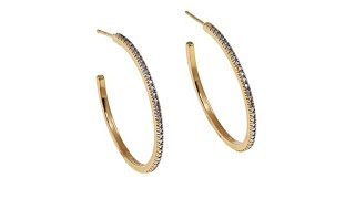 Technibond DiamondAccented Hoop Earrings