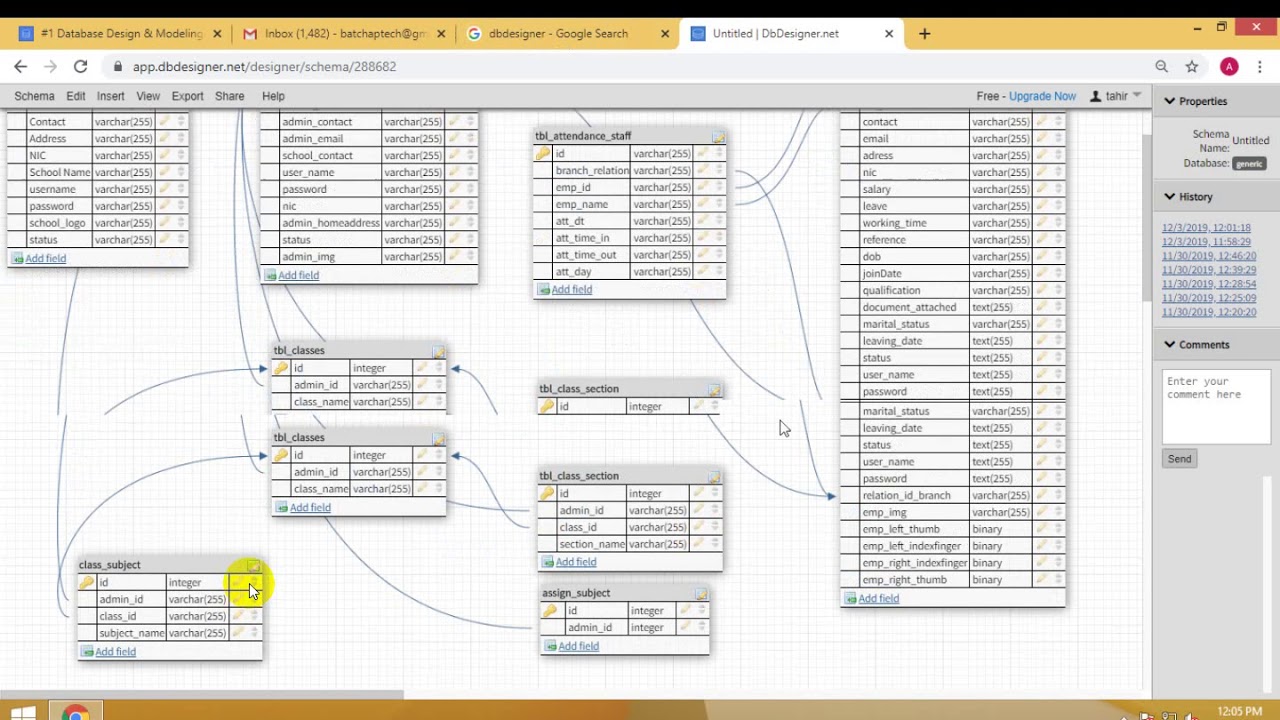 Database Schema For School Management System