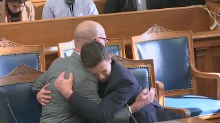 Kyle Rittenhouse reacts to 'not guilty' verdict