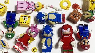 LEGO Sonic the Hedgehog VS Super Mario Bros | Sonic Knuckles Amy Rose Mario Luigi Lego Minifigure