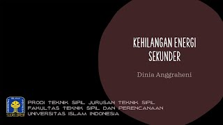 Hidraulika II-Kehilangan Energi Sekunder