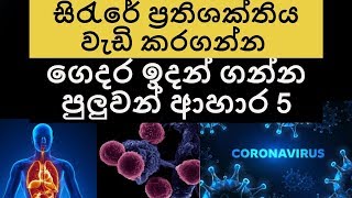 ප්‍රතිශක්තීකරණය වැඩි කරන ආහාර 5ක්.5 foods Boosting immunisatoin.