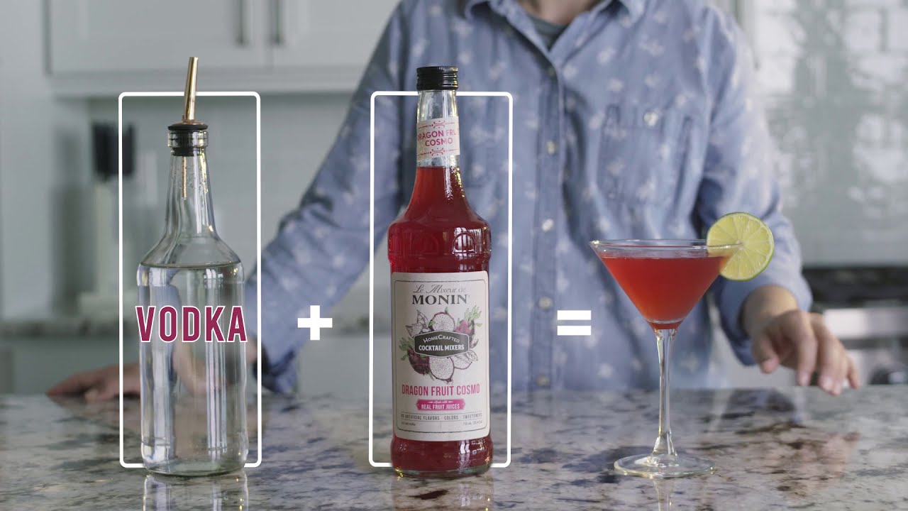 NEW Monin HomeCrafted Dragon Fruit Cosmo Cocktail Mixer (USA) - YouTube