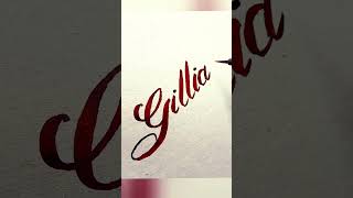 Gillian Name ASMR Brush Calligraphy#gillian  #viral #viralvideo #viralshorts #myname  #romantic