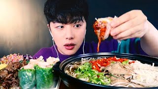 SUB)얼큰한 쌀국수 먹방🍜 (ft. 월남쌈🌮) Rice noodles, Vietnamese spring rolls Mukbang