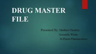 DRUG MASTER FILE by Madhuri Choubey: A Student of Elite Institute of Pharma Skills Pune