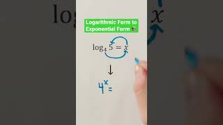 Logarithmic Form To Exponential Form Shorts Algebra Math Maths Mathematics Education