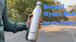 Borosil Stainless Steel HYDRA BOLT - Vacuum Insulated Flask Water bottle, 1L unboxing detail review