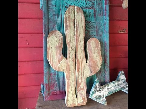 Diy Wooden Cactus Decor Step By Step Youtube