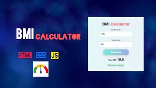 BMI Calculator 🔢 | HTML, CSS and JavaScript | LIVE CODE