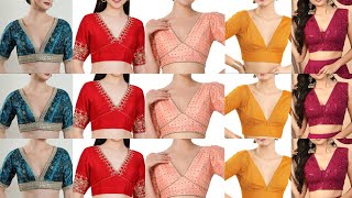 Stunning Front V Shape Blouse Design 2024 | Trending V Shape Blouse Front Design\\V Shape Blouse Neck