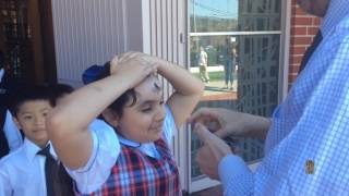 Distribution of blessed ashes on Ash Wednesday