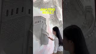 Chinese woman artist amazing 3D mural