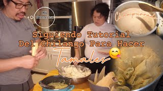 La Tecnica KAWASAKI del CHILANGO para hacer TAMALES🫔, Siguiendo Tutorial🫡, preparando CHAMPURRADO