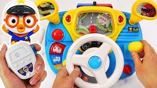 Pororo Police Driving play. Go! Pororo! Drive a Police car and arrest the villain! #PinkyPopTOY