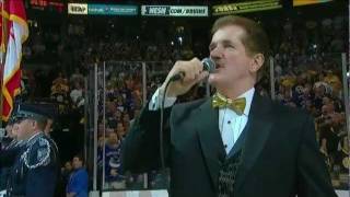 Rene Rancourt performs U.S. Anthem prior to Game 4 6/8/11