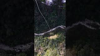 First person view Zhangjiajie Grand Canyon Glass Bridge Bungee Jump