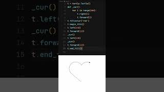 Python - Turtle create heart #shorts
