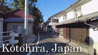 【4K】Relaxing Walk in Japanese Town - Kotohira, Kagawa