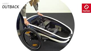 Hamax Outback bicycle trailer with reclining function for better sleeping comfort