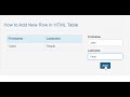 How to Add New Row in HTML Table using JavaScript
