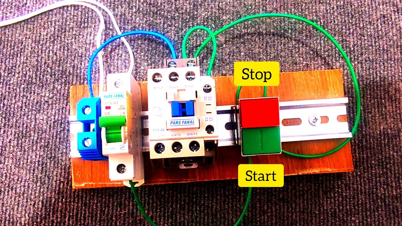 Start Stop Circuit Contactor Self Holding With Push Button Youtube
