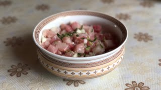 How to make “Indigirka” - Yakut salad with raw frozen fish