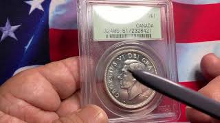 Rare World Coins Canada 1948 Rare Dollar Key Date PCGS 61 PQ