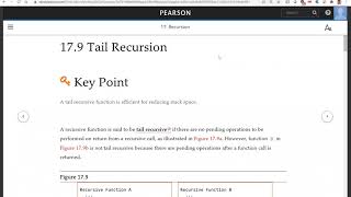 Daniel Liang C++ Section 17.9 Tail Recursion