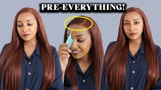 Completely Glueless! Beginner Friendly Glossy Chestnut Hair : 13x4 Lace Frontal Install (ft Nadula)