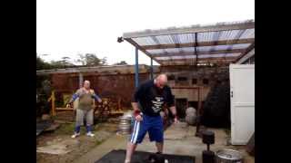 Lloyd 60kg Giant Dumbbell Snatches