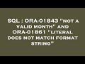 SQL : ORA-01843 