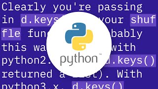 TypeError: 'dict_keys' object does not support indexing